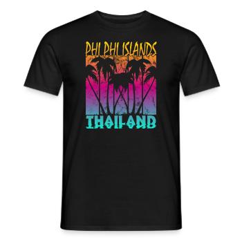 Vintage Phi Phi Islands Thaïlande - T-shirt homme - noir - Devant - AI Model Male 178 light (178cm)
