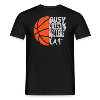 Basketball Papa Vater Busy Raising Ballers - Männer T-Shirt - Schwarz - Vorne - AI Model Male 178 light (178cm)