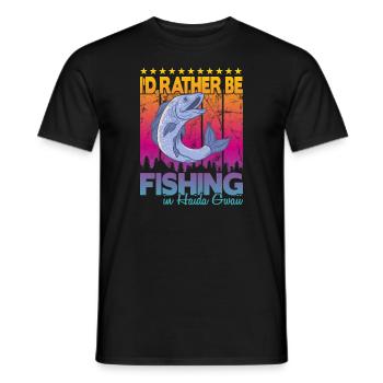 I'd Rather Be Fishing in Haida Gwaii - Men's T-Shirt - black - Front - AI Model Male 178 light (178cm)