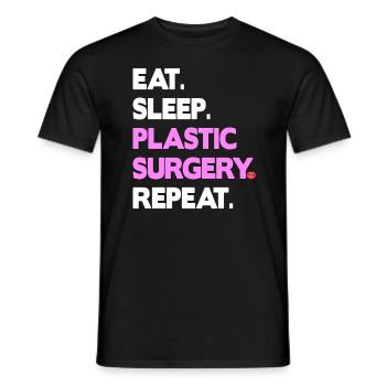eat sleep plastic surgery repeat - Men's T-Shirt - black - Front - AI Model Male 178 light (178cm)