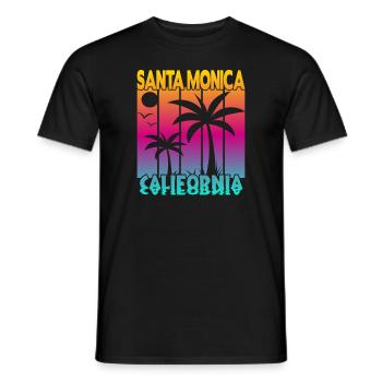 Santa Monica California Sonnenuntergang - Männer T-Shirt - Schwarz - Vorne - AI Model Male 178 light (178cm)