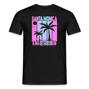 Santa Monica California Sonnenuntergang - Männer T-Shirt - Schwarz - Vorne - AI Model Male 178 light (178cm)