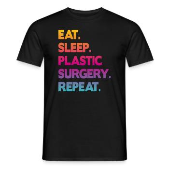 eat sleep plastic surgery repeat - Men's T-Shirt - black - Front - AI Model Male 178 light (178cm)