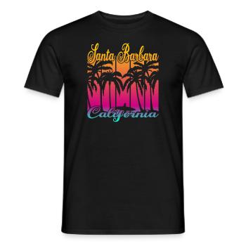 Vintage Santa Barbara California Surf - Men's T-Shirt - black - Front - AI Model Male 178 light (178cm)