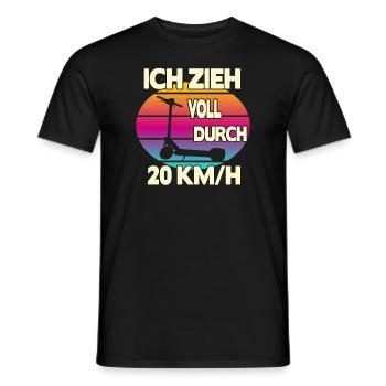 Ich zieh voll durch 20 km/h EScooter - Männer T-Shirt - Schwarz - Vorne - AI Model Male 178 light (178cm)
