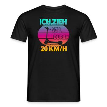 Ich zieh voll durch 20 km/h EScooter - Männer T-Shirt - Schwarz - Vorne - AI Model Male 178 light (178cm)