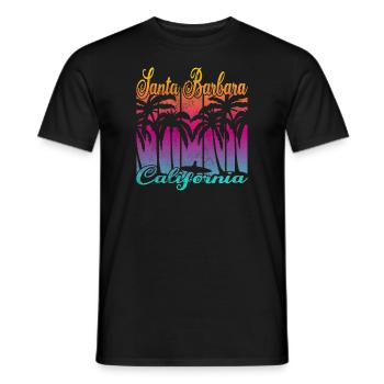 Vintage Santa Barbara California Surf - Men's T-Shirt - black - Front - AI Model Male 178 light (178cm)