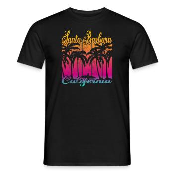 Vintage Santa Barbara California Surf - Men's T-Shirt - black - Front - AI Model Male 178 light (178cm)