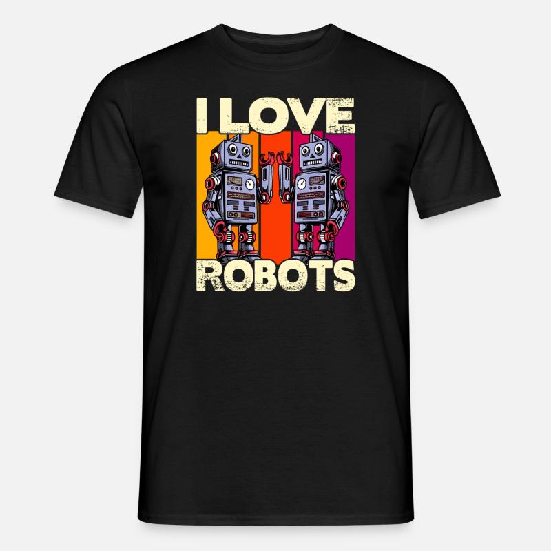 J’adore les robots - T-shirt homme - noir