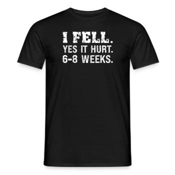 Gebrochener Arm Spruch - Fraktur Gipsarm - Männer T-Shirt - Schwarz - Vorne - AI Model Male 178 light (178cm)