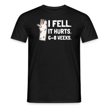 Gebrochener Arm Spruch - Ambruch Fraktur Gipsarm - Männer T-Shirt - Schwarz - Vorne - AI Model Male 178 light (178cm)
