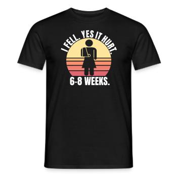 Gebrochener Arm Spruch - Ambruch Fraktur Gipsarm - Männer T-Shirt - Schwarz - Vorne - AI Model Male 178 light (178cm)