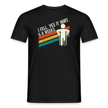 Gebrochenes Bein Spruch - Bein Fraktur Gipsbein - Männer T-Shirt - Schwarz - Vorne - AI Model Male 178 light (178cm)