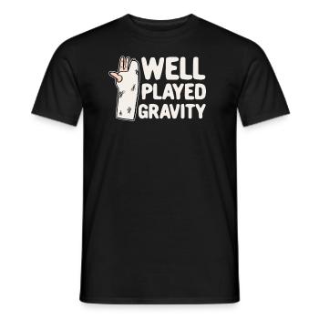 Gebrochener Arm Spruch - Ambruch Fraktur Gipsarm - Männer T-Shirt - Schwarz - Vorne - AI Model Male 178 light (178cm)