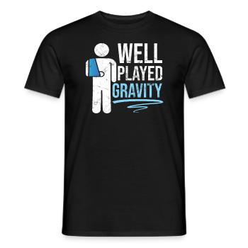 Gebrochener Arm Spruch - Ambruch Fraktur Gipsarm - Männer T-Shirt - Schwarz - Vorne - AI Model Male 178 light (178cm)