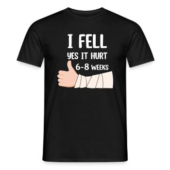 Gebrochener Arm Spruch - Fraktur Gipsarm - Männer T-Shirt - Schwarz - Vorne - AI Model Male 178 light (178cm)