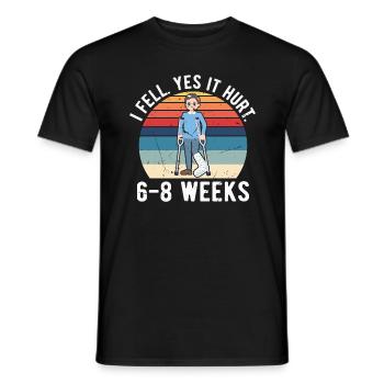 Gebrochenes Bein Spruch - Fraktur Gipbein - Männer T-Shirt - Schwarz - Vorne - AI Model Male 178 light (178cm)