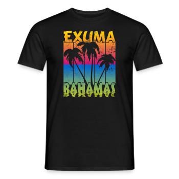 Vintage Exuma Bahamas Sonnenuntergang - Männer T-Shirt - Schwarz - Vorne - AI Model Male 178 light (178cm)