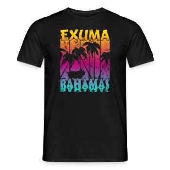 Vintage Exuma Bahamas Schwein - Männer T-Shirt - Schwarz - Vorne - AI Model Male 178 light (178cm)