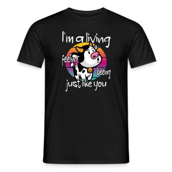 Vache végétalienne végétalienne - T-shirt homme - noir - Devant - AI Model Male 178 light (178cm)