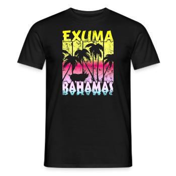 Vintage Exuma Bahamas Schwein - Männer T-Shirt - Schwarz - Vorne - AI Model Male 178 light (178cm)