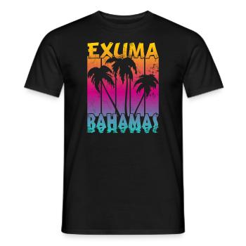 Vintage Exuma Bahamas Sonnenuntergang - Männer T-Shirt - Schwarz - Vorne - AI Model Male 178 light (178cm)