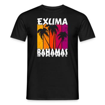 Vintage Exuma Bahamas Sonnenuntergang - Männer T-Shirt - Schwarz - Vorne - AI Model Male 178 light (178cm)