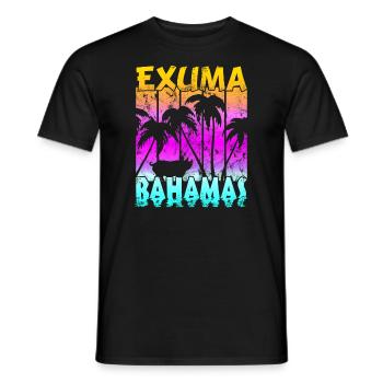 Vintage Exuma Bahamas Cochon - T-shirt homme - noir - Devant - AI Model Male 178 light (178cm)