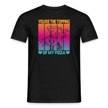 Valentinstag Pizza Partner Liebe - Männer T-Shirt - Schwarz - Vorne - AI Model Male 178 light (178cm)