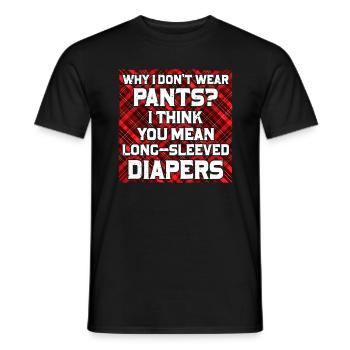 Costume de kilt écossais Saying - Jupe écossaise - T-shirt homme - noir - Devant - AI Model Male 178 light (178cm)