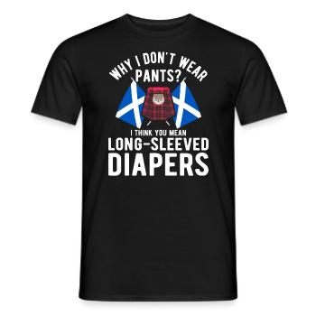 Costume de kilt écossais Saying - Jupe écossaise - T-shirt homme - noir - Devant - AI Model Male 178 light (178cm)