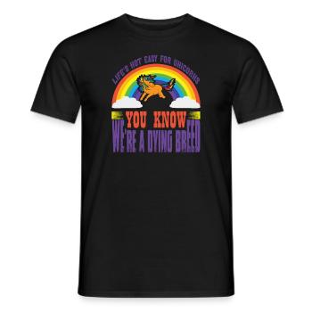La vie n’est pas facile pour Unicorn Unicorn - T-shirt homme - noir - Devant - AI Model Male 178 light (178cm)