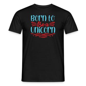 Né pour être une licorne Licorne - T-shirt homme - noir - Devant - AI Model Male 178 light (178cm)