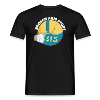 Gebrochener Arm Spruch - Fraktur Gipsarm - Männer T-Shirt - Schwarz - Vorne - AI Model Male 178 light (178cm)