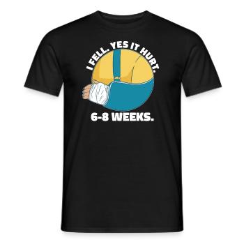 Gebrochener Arm Spruch - Fraktur Gipsarm - Männer T-Shirt - Schwarz - Vorne - AI Model Male 178 light (178cm)