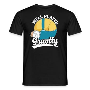 Gebrochener Arm Spruch - Fraktur Gipsarm - Männer T-Shirt - Schwarz - Vorne - AI Model Male 178 light (178cm)