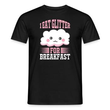 I eat glitter for breakfast Unicorn - Men's T-Shirt - black - Front - AI Model Male 178 light (178cm)
