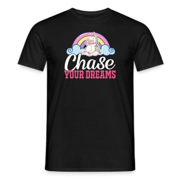 Verfolge deine Träume Unicorn - Männer T-Shirt - Schwarz - Vorne - AI Model Male 178 light (178cm)