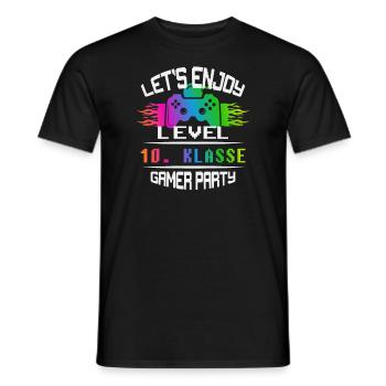 Level 10. KLASSE keep calm and game on - Männer T-Shirt - Schwarz - Vorne - AI Model Male 178 light (178cm)