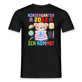 2022 Kindergarten Ich Komme Kindergartenkind Bär - T-shirt homme - noir - Devant - AI Model Male 178 light (178cm)