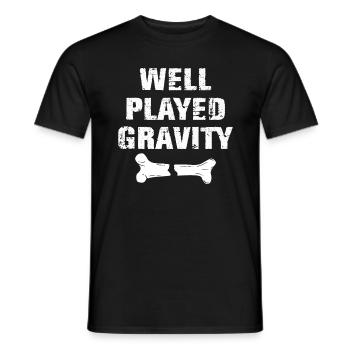 Gebrochener Arm Spruch - Fraktur Gipsarm - Männer T-Shirt - Schwarz - Vorne - AI Model Male 178 light (178cm)