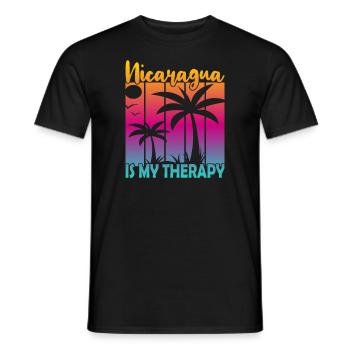 Nicaragua Is My Therapy - Men's T-Shirt - black - Front - AI Model Male 178 light (178cm)