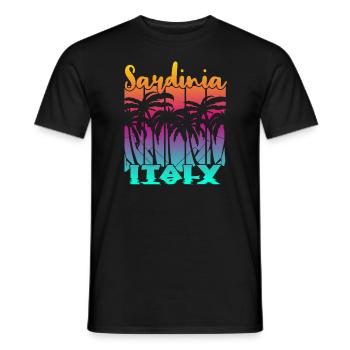 Vintage Sardinia Italy Sonnenuntergang - Männer T-Shirt - Schwarz - Vorne - AI Model Male 178 light (178cm)