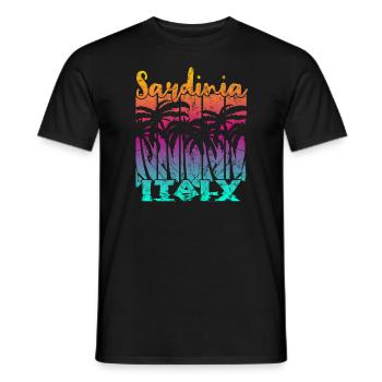 Vintage Sardinia Italy Sonnenuntergang - Männer T-Shirt - Schwarz - Vorne - AI Model Male 178 light (178cm)