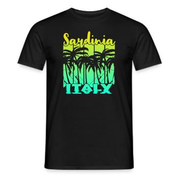 Vintage Sardinia Italy Sonnenuntergang - Männer T-Shirt - Schwarz - Vorne - AI Model Male 178 light (178cm)