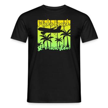 Maho Beach St. Maarten - Männer T-Shirt - Schwarz - Vorne - AI Model Male 178 light (178cm)