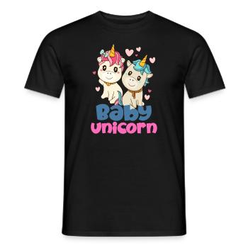 Bébé Einhorn Licorne - T-shirt homme - noir - Devant - AI Model Male 178 light (178cm)