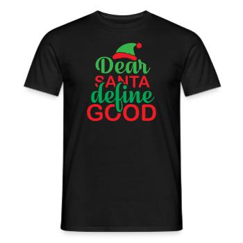Lustiges Lieber Weihnachtsmann definiere gut - Männer T-Shirt - Schwarz - Vorne - AI Model Male 178 light (178cm)