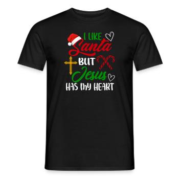 J’aime le Père Noël Jésus a mon cœur - T-shirt homme - noir - Devant - AI Model Male 178 light (178cm)