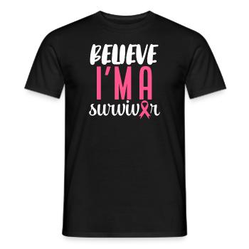 Croyez que je suis un survivant - T-shirt homme - noir - Devant - AI Model Male 178 light (178cm)